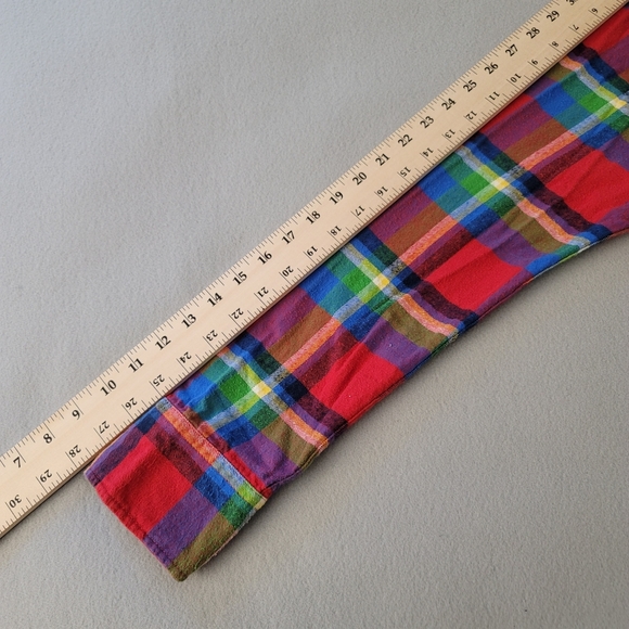 Y2K HOLLISTER ABERCROMBIE Flannel Red Plaid Colorful Size Womens S Pockets - Picture 7 of 12